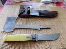 Vintage KA-BAR Knife/Hatchet Combo with sheath.