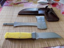 Vintage KA-BAR Knife/Hatchet Combo with sheath.