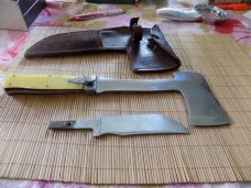 Vintage KA-BAR Knife/Hatchet Combo with sheath.