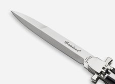 NEW A.G.A. CAMPOLIN 9" DOMINUS BRAZILIAN HORN LEVER LOCK, NICKEL SILVER BOLSTERS - W/ BOX & POUCH