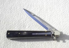 NEW A.G.A. CAMPOLIN 9" DOMINUS BRAZILIAN HORN LEVER LOCK, NICKEL SILVER BOLSTERS - W/ BOX & POUCH