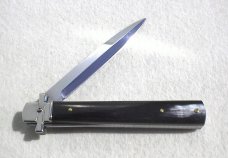 NEW A.G.A. CAMPOLIN 9" DOMINUS BRAZILIAN HORN LEVER LOCK, NICKEL SILVER BOLSTERS - W/ BOX & POUCH