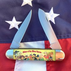 Vintage Camillus 2 Blade Large Cigar Knife w/ Riders of the Silver Screen Handles -Red Ryder -NIB 