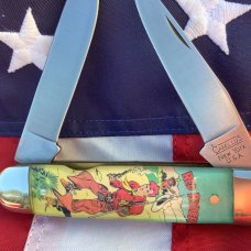 Vintage Camillus 2 Blade Large Cigar Knife w/ Riders of the Silver Screen Handles -Red Ryder -NIB 