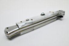 9" Automatic Stiletto Switchblade Knife - Synthetic Pearl White - Made in Italy