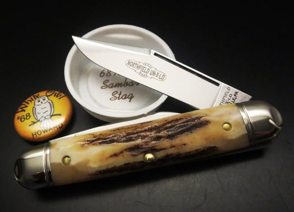 Great Eastern Cutlery Northfield UN-X-LD #68 White Owl Sambar Stag GEC 681221