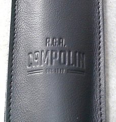 NEW A.G.A. CAMPOLIN 9" DOMINUS BRAZILIAN HORN LEVER LOCK, NICKEL SILVER BOLSTERS - W/ BOX & POUCH