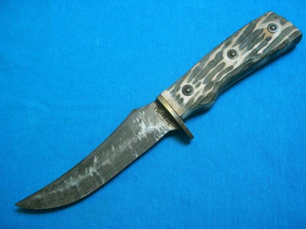 VINTAGE IMPERIAL USA KIT CARSON FIXED BLADE HUNTING SKINNING BOWIE KNIFE KNIVES OLD SHEATH