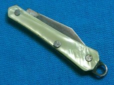 SMALL USA CLYDE DUFFEE OIL CITY AD ADVERTISING PEN JACK POCKET WATCH FOB KEY CHAIN KNIFE KNIVES OLD