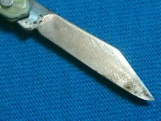 SMALL USA CLYDE DUFFEE OIL CITY AD ADVERTISING PEN JACK POCKET WATCH FOB KEY CHAIN KNIFE KNIVES OLD