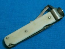 VINTAGE ANTIQUE HAIGH 7 LORD MANUAL CIGAR CUTTER FORK KNIFE FOLDING POCKET KNIFE KNIVES OLD