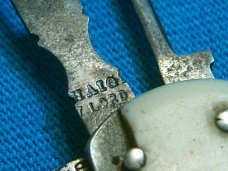 VINTAGE ANTIQUE HAIGH 7 LORD MANUAL CIGAR CUTTER FORK KNIFE FOLDING POCKET KNIFE KNIVES OLD