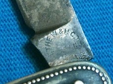VINTAGE WH WHITEHEAD HOAG TRAVELERS TRAIN LOCOMOTIVE RAILROAD FOLDING POCKET KNIFE KNIVES OLD USA AD