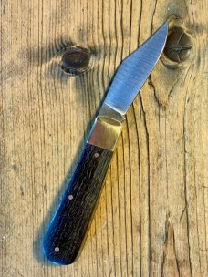 Michael May Traditional Barlow Knife with Clip Blade from Sheffield England with Bog Oak Scales