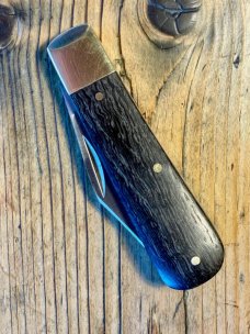 Michael May Traditional Barlow Knife with Clip Blade from Sheffield England with Bog Oak Scales