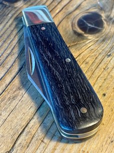 Michael May Traditional Barlow Knife with Clip Blade from Sheffield England with Bog Oak Scales
