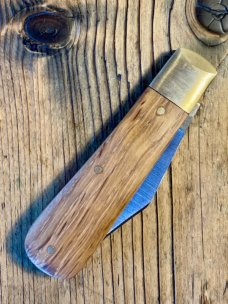 Michael May Traditional Barlow with Clip Point Blade and English Oak Scales