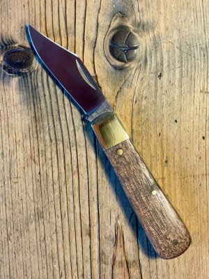 Michael May Traditional Barlow from Sheffield England with Clip Point blade and English Walnut Scale