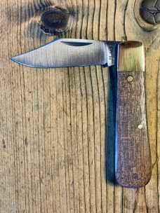 Michael May Traditional Barlow from Sheffield England with Clip Point blade and English Walnut Scale