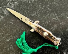 Miniature Switchblade Knife, Made In Italy, Inox, Older Style, Great Stag, Original Box, New