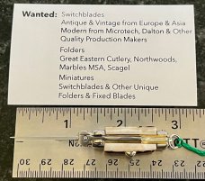 Miniature Switchblade Knife, Made In Italy, Inox, Older Style, Great Stag, Original Box, New