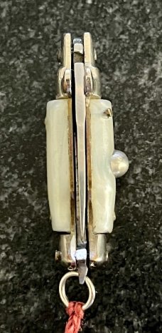 Vintage Miniature Switchblade Knife Keychain Italy, Imitation Mother Of Pearl In Original Box