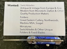 Bambi Miniature Switchblade Keychain Knife, Made By Farfalli In Italy, Blue Pearl Handle 