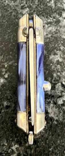 Bambi Miniature Switchblade Keychain Knife, Made By Farfalli In Italy, Blue Pearl Handle 