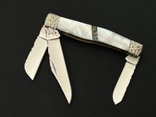 Case XX USA SS 6375 Custom Stockman with MOP & Black Lip Pearl with Abalone Inlay & File Work