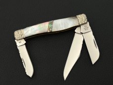 Case XX USA SS 6375 Custom Stockman with MOP & Black Lip Pearl with Abalone Inlay & File Work