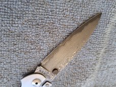 VERY Rare Vintage DAMASCUS A G Russell Top Lock (One Hand) Knife; US Patent 321820;Excellent