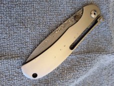 VERY Rare Vintage DAMASCUS A G Russell Top Lock (One Hand) Knife; US Patent 321820;Excellent