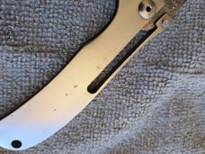 VERY Rare Vintage DAMASCUS A G Russell Top Lock (One Hand) Knife; US Patent 321820;Excellent