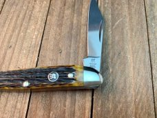 Henckels by Boker Pen Knife Half Congress Hellbraun Bone Solingen Germany 