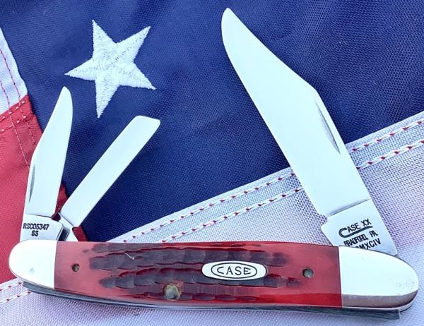 Case xx Whittler With Second Cut Red Bone Handle -mdl# MCMXCV -RSC06347 SS -NOS
