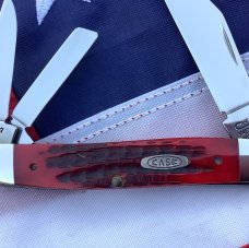 Case xx Whittler With Second Cut Red Bone Handle -mdl# MCMXCV -RSC06347 SS -NOS
