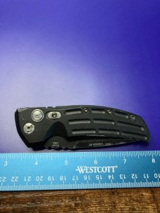 Hogue Knives EX-A01 Automatic Knife Drop Point Black Aluminum