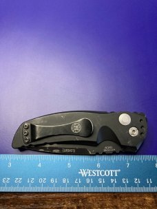 Hogue Knives EX-A01 Automatic Knife Drop Point Black Aluminum