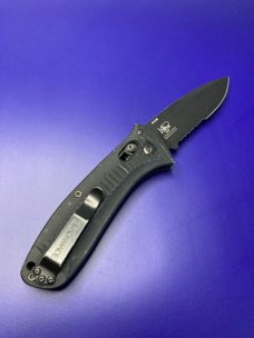 BENCHMADE 5000SBK PRESIDIO AUTO KNIFE, 154CM BLACK COMBO BLADE
