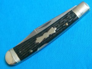 VINTAGE WINCHESTER USA 1927 '88  JIGGED BONE BANANA TRAPPER LOCKBACK FOLDING POCKET KNIFE KNIVES OLD