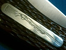 VINTAGE REMINGTON UMC USA 1990 11-87 AUTO 870 PUMP FOLDING JACK POCKET KNIFE KNIVES OLD