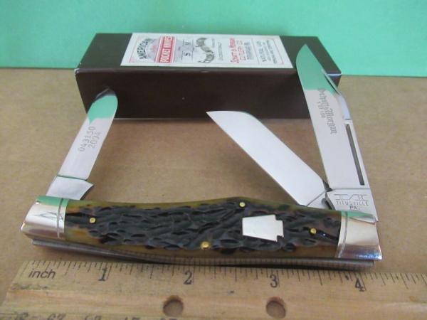 Schatt & Morgan 2004 Autumn Corncob Bone 1 of 100 Reverse Gunstock Stockman Pattern # 043150
