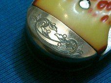 VINTAGE REMINGTON 18309 MADISON NC USA ENGRAVED RED YELLOW FOLDING JACK POCKET KNIFE KNIVES OLD