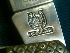ROUGH RIDER BONE GREEN STOCKMAN RR1057 STROKE OF LUCK HORSESHOE FOLDING POCKET KNIFE KNIVES MIB BOX