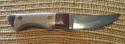 Early Jay Bigler fixed-blade knife, two-toned wood handle
