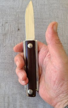 Ted Dowell FUNNY FOLDERS...Concealed Carry Friction Folder...Micarta scales...D2 blade..SS frame 