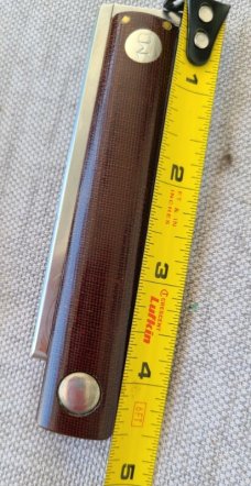 Ted Dowell FUNNY FOLDERS...Concealed Carry Friction Folder...Micarta scales...D2 blade..SS frame 