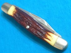 CAMILLUS NEW YORK USA #63 RED STAG DELRIN STOCKMAN CATTLEMANS FOLDING POCKET KNIFE KNIVES OLD