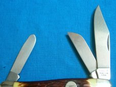 CAMILLUS NEW YORK USA #63 RED STAG DELRIN STOCKMAN CATTLEMANS FOLDING POCKET KNIFE KNIVES OLD