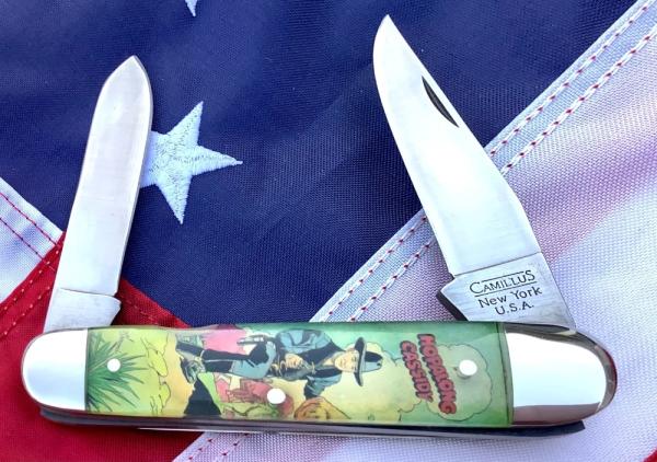 Vintage Camillus 2 Blade Large Cigar Knife w/ Riders of the Silver Screen Handles -Hopalong Cassidy Vintage Camillus 2 Blade Large Cigar Knife w/ Riders of the Silver Screen Handles -Hopalong Cassidy
